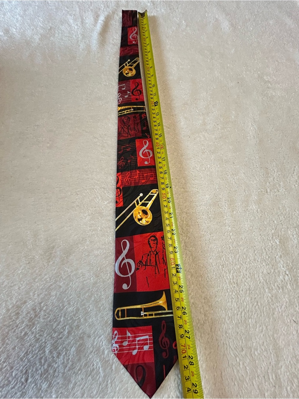 🎁3 for $30 - Musical Instruments Patterned Necktie - Picture 4 of 7